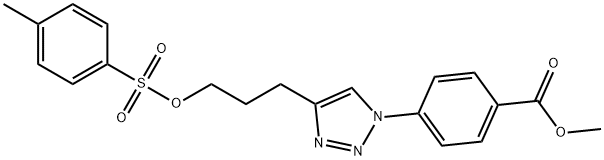 Benzoic acid, 4-[4-[3-[[(4-methylphenyl)sulfonyl]oxy]propyl]-1H-1,2,3-triazol-1-yl]-, methyl ester Structure