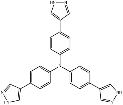 Benzenamine,4-(1H-pyrazol-4-yl)-N,N-bis[4-(1H-pyrazol-4-yl)phenyl]- 구조식 이미지