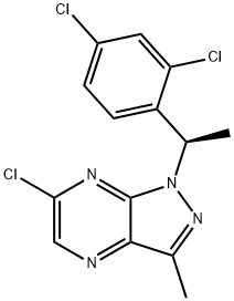 1H-Pyrazolo[3,4-b]pyrazine, 6-chloro-1-[(1S)-1-(2,4-dichlorophenyl)ethyl]-3-methyl- Structure