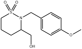 3-(hydroxymethyl)-2-(4-methoxybenzyl)-1,2-thiazinane 1,1-dioxide(WX191339) 구조식 이미지