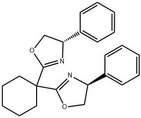 (4S,4'S)-2,2'-Cyclohexylidenebis[4,5-dihydro-4-phenyloxa
zole],99%e.e. Structure