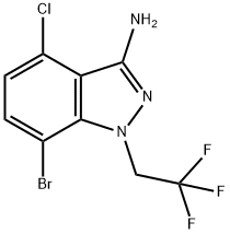 7-bromo-4-chloro-1-(2,2,2-trifluoroethyl)-1H-indazol-3-amine 구조식 이미지