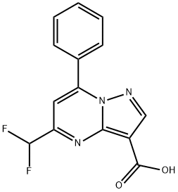 Pyrazolo[1,5-a]pyrimidine-3-carboxylic acid, 5-(difluoromethyl)-7-phenyl- Structure