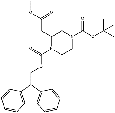 Methyl (4-BOC-2-FMOC-Pierazine)-2-acetate Structure