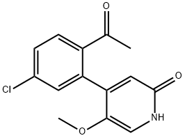 2(1H)-Pyridinone, 4-(2-acetyl-5-chlorophenyl)-5-methoxy- 구조식 이미지