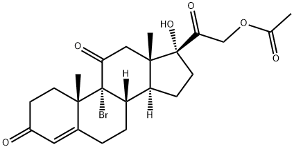 Pregn-4-ene-3,11,20-trione, 9-bromo-17,21-dihydroxy-, 21-acetate 구조식 이미지