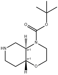 4H-Pyrido[4,3-b]-1,4-oxazine-4-carboxylic acid, octahydro-, 1,1-dimethylethyl ester, (4aR,8aR)-rel- Structure