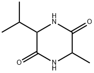 2,5-Piperazinedione, 3-methyl-6-(1-methylethyl)- Structure