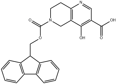 6-{[(9H-fluoren-9-yl)methoxy]carbonyl}-4-hydroxy5,6,7,8-tetrahydro-1,6-naphthyridine-3-carboxylic acid Structure