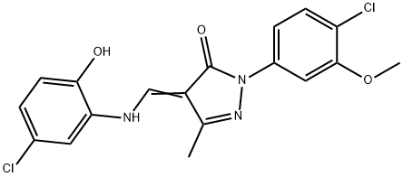 4-{[(5-chloro-2-hydroxyphenyl)amino]methylidene }-1-(4-chloro-3-methoxyphenyl)-3-methyl-4,5-dihy dro-1H-pyrazol-5-one Structure