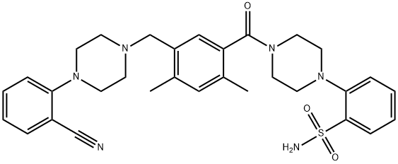 Benzenesulfonamide, 2-[4-[5-[[4-(2-cyanophenyl)-1-piperazinyl]methyl]-2,4-dimethylbenzoyl]-1-piperazinyl]- Structure