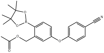 Benzonitrile, 4-[3-[(acetyloxy)methyl]-4-(4,4,5,5-tetramethyl-1,3,2-dioxaborolan-2-yl)phenoxy]- 구조식 이미지