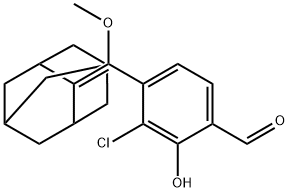 Benzaldehyde, 3-chloro-2-hydroxy-4-(methoxytricyclo[3.3.1.13,7]dec-2-ylidenemethyl)- Structure