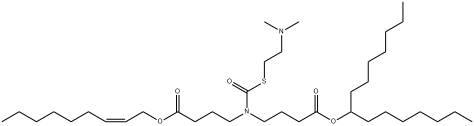 Butanoic acid, 4-[[[[2-(dimethylamino)ethyl]thio]carbonyl][4-[(1-heptyloctyl)oxy]-4-oxobutyl]amino]-, (2Z)-2-nonen-1-yl ester Structure