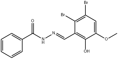 N'-[(E)-(2,3-dibromo-6-hydroxy-5-methoxyphenyl)methylidene]benzohydrazide Structure