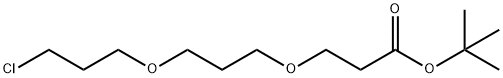 Propanoic acid, 3-[3-(3-chloropropoxy)propoxy]-, 1,1-dimethylethyl ester Structure