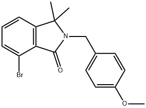 1H-Isoindol-1-one, 7-bromo-2,3-dihydro-2-[(4-methoxyphenyl)methyl]-3,3-dimethyl- Structure