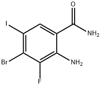 2-amino-4-bromo-3-fluoro-5-iodobenzamide Structure