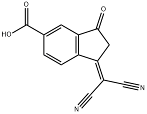 1H-Indene-5-carboxylic acid, 1-(dicyanomethylene)-2,3-dihydro-3-oxo- Structure