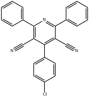 3,5-Pyridinedicarbonitrile, 4-(4-chlorophenyl)-2,6-diphenyl- 구조식 이미지