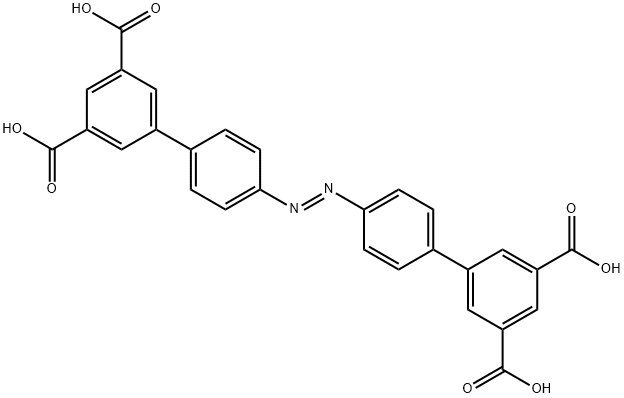 [1,1'-Biphenyl]-3,5-dicarboxylic acid, 4'-[(1E)-2-(3',5'-dicarboxy[1,1'-biphenyl]-4-yl)diazenyl]- Structure