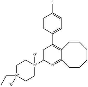 Cycloocta[b]pyridine, 2-(4-ethyl-1,4-dioxido-1-piperazinyl)-4-(4-fluorophenyl)-5,6,7,8,9,10-hexahydro- Structure