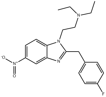 1H-Benzimidazole-1-ethanamine, N,N-diethyl-2-[(4-fluorophenyl)methyl]-5-nitro- Structure