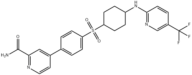 2-Pyridinecarboxamide, 4-[4-[[4-[[5-(trifluoromethyl)-2-pyridinyl]amino]cyclohexyl]sulfonyl]phenyl]- Structure