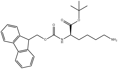 D-Lysine, N2-[(9H-fluoren-9-ylmethoxy)carbonyl]-, 1,1-dimethylethyl ester Structure