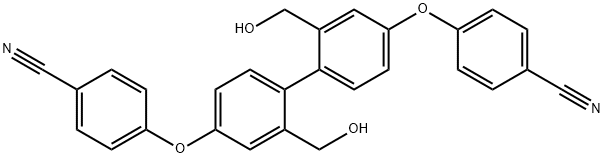 Benzonitrile, 4,4'-[[2,2'-bis(hydroxymethyl)[1,1'-biphenyl]-4,4'-diyl]bis(oxy)]bis- Structure