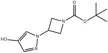 1-Azetidinecarboxylic acid, 3-(4-hydroxy-1H-pyrazol-1-yl)-, 1,1-dimethylethyl ester Structure