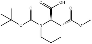 1,2,3-Piperidinetricarboxylic acid, 1-(1,1-dimethylethyl) 3-methyl ester, (2R,3R)- 구조식 이미지