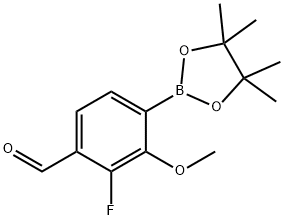 2-Fluoro-3-methoxy-4-(tetramethyl-1,3,2-dioxaborolan-2-yl)benzaldehyde Structure