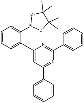 Pyrimidine, 2,4-diphenyl-6-[2-(4,4,5,5-tetramethyl-1,3,2-dioxaborolan-2-yl)phenyl]- 구조식 이미지