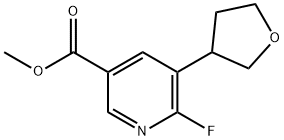 6-Fluoro-5-(tetrahydro-furan-3-yl)-nicotinic acid methyl ester 구조식 이미지