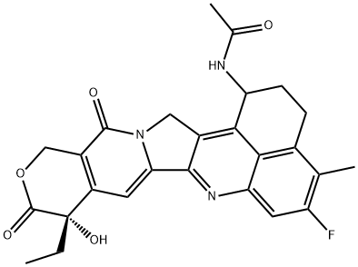 Acetamide, N-[(9S)-9-ethyl-5-fluoro-2,3,9,10,13,15-hexahydro-9-hydroxy-4-methyl-10,13-dioxo-1H,12H-benzo[de]pyrano[3',4':6,7]indolizino[1,2-b]quinolin-1-yl]- Structure