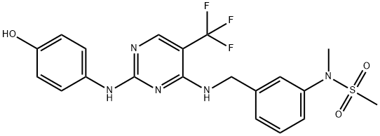 Methanesulfonamide, N-[3-[[[2-[(4-hydroxyphenyl)amino]-5-(trifluoromethyl)-4-pyrimidinyl]amino]methyl]phenyl]-N-methyl- Structure