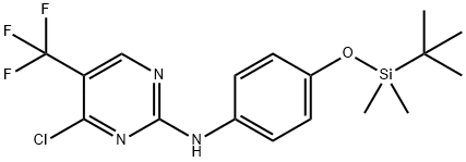 2-Pyrimidinamine, 4-chloro-N-[4-[[(1,1-dimethylethyl)dimethylsilyl]oxy]phenyl]-5-(trifluoromethyl)- Structure