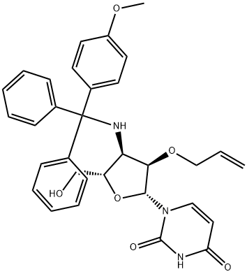 Uridine, 3'-deoxy-3'-[[(4-methoxyphenyl)diphenylmethyl]amino]-2'-O-2-propen-1-yl- Structure