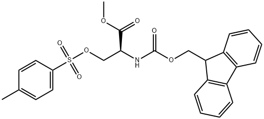 L-Serine, N-[(9H-fluoren-9-ylmethoxy)carbonyl]-O-[(4-methylphenyl)sulfonyl]-, methyl ester 구조식 이미지