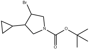 tert-butyl 3-bromo-4-cyclopropylpyrrolidine-1-carboxylate 구조식 이미지