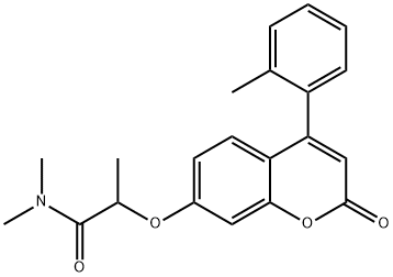 Propanamide, N,N-dimethyl-2-[[4-(2-methylphenyl)-2-oxo-2H-1-benzopyran-7-yl]oxy]- Structure