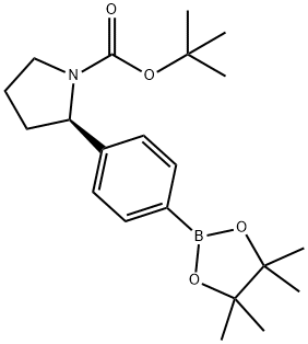 1-Pyrrolidinecarboxylic acid, 2-[4-(4,4,5,5-tetramethyl-1,3,2-dioxaborolan-2-yl)phenyl]-, 1,1-dimethylethyl ester, (2R)- Structure