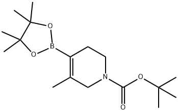 1(2H)-Pyridinecarboxylic acid, 3,6-dihydro-5-methyl-4-(4,4,5,5-tetramethyl-1,3,2-dioxaborolan-2-yl)-, 1,1-dimethylethyl ester Structure