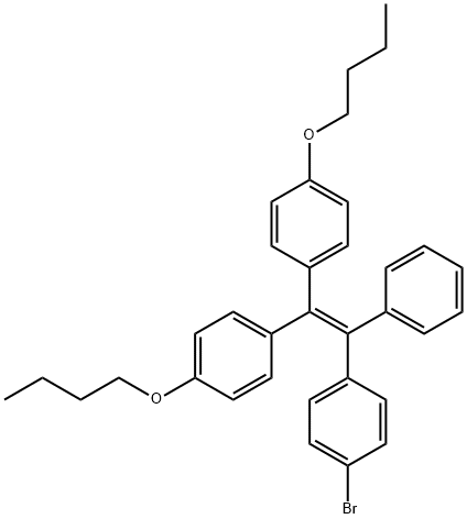 Benzene, 1,1'-[2-(4-bromophenyl)-2-phenylethenylidene]bis[4-butoxy- Structure