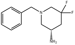 3-Piperidinamine, 5,5-difluoro-1-(phenylmethyl)-, (3S)- 구조식 이미지