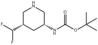 Carbamic acid, N-[(3R,5S)-5-(difluoromethyl)-3-piperidinyl]-, 1,1-dimethylethyl ester 구조식 이미지