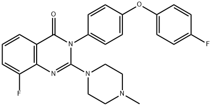 4(3H)-Quinazolinone, 8-fluoro-3-[4-(4-fluorophenoxy)phenyl]-2-(4-methyl-1-piperazinyl)- Structure