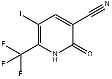 3-Pyridinecarbonitrile, 1,2-dihydro-5-iodo-2-oxo-6-(trifluoromethyl)- Structure