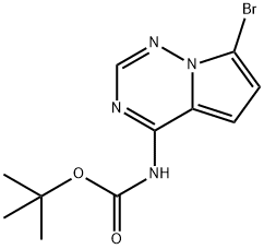 Carbamic acid,N-(7-bromopyrrolo[2,1-f][1,2,4]triazin-4-yl)-,1,1-dimethylethyl ester Structure
